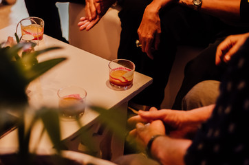 group of people drinking