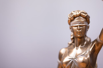 Face of lady justice or Iustitia - The Statue of Justice. - obrazy, fototapety, plakaty