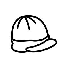cap with visor top view icon vector. cap with visor top view sign. isolated contour symbol illustration