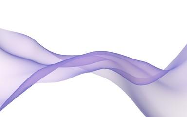 Abstract wave. Scarf. Bright ribbon on white background. Abstract smoke. Raster air background. 3D illustration