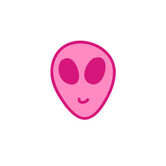 alien doodle icon, vector illustration