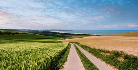 beautiful landscape of the coast in the north of France