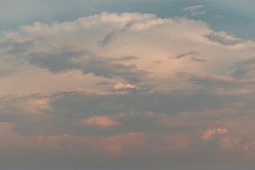 Beautiful sky with clouds background. The softness of the clouds and the brightness of the sky. Light blue background.