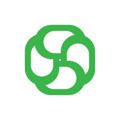 Green Flower logo design vector