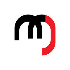 MJ letter logo design vector
