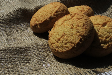 Cookies on a piece of cloth