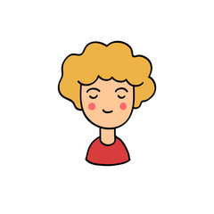 girl or boy avatar doodle icon