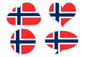 Obraz premium Norway flag in different shapes