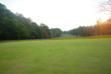 Fototapeta na wymiar Beautiful golf course in a sunny day.
