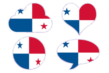 Panama flag in different shapes