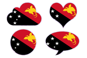 Papua New Guinea flag in different shapes