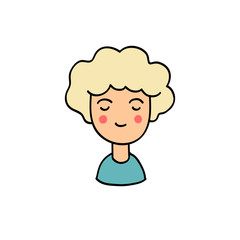 girl or boy avatar doodle icon