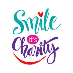 Lettering quotes motivation about life quote. Smile it's charity. Islamic quotes.