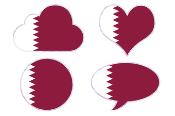 Qatar flag in different shapes