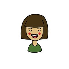 girl avatar doodle icon