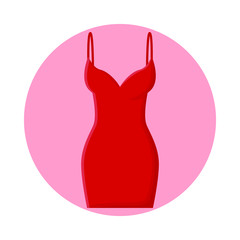 Obraz premium Womens Dress Fashion Clothing. Flat Icon Vector Design