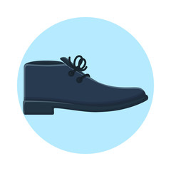Leather Shoes Male Fashion. Flat Icon Vector Design