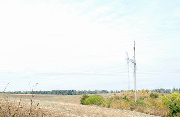 Power lines over the field