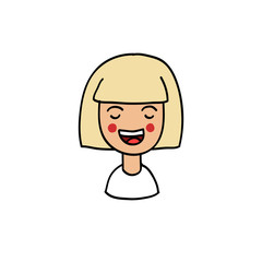 girl avatar doodle icon
