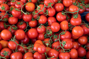 fresh and delicious tomatoes at the market