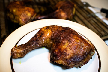 Roasted chicken leg