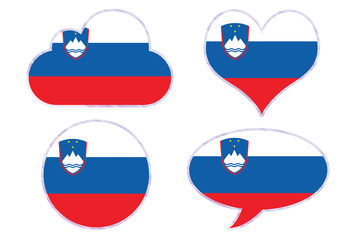 Slovenia flag in different shapes