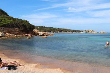 Naklejka na ściany i meble La Maddalena, Sardinia, Italy - Beautiful sea bathes the Cala dello Spalmatore beach