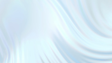 3D render beautiful folds of white silk in full screen, like a beautiful clean fabric background. Simple soft background with smooth folds like waves on a liquid surface. Nacre