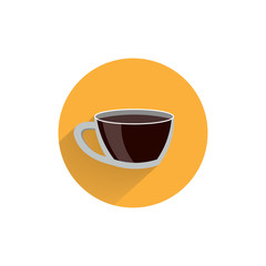 cup of coffee colorful flat icon with long shadow. cup of coffee flat icon