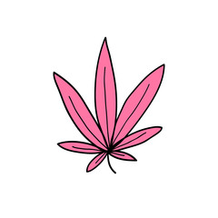 cannabis marijuana leaf doodle icon