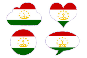 Tajikistan flag in different shapes