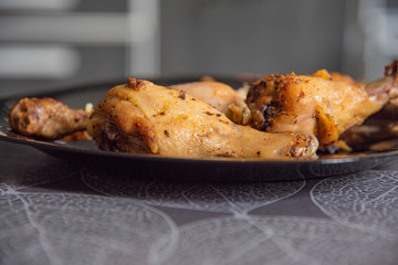 Tasty chicken legs and wings 