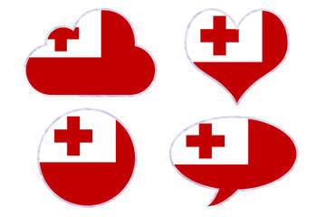 Tonga flag in different shapes