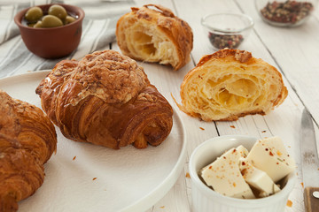croissant, fresh crispy croissant, pastries