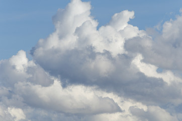 Fototapeta premium different shapes of clouds in the blue sky. cloud background.