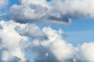 Obraz premium different shapes of clouds in the blue sky. cloud background.