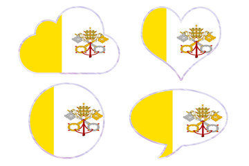 Vatican City flag in different shapes
