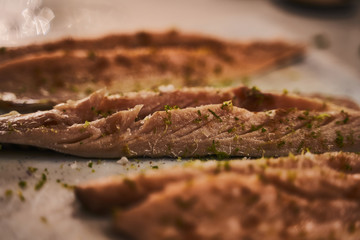 Mackerel fillet with lime and cumin
