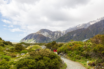 Mountains and hills in the Southern Alps. South Island, New Zealand