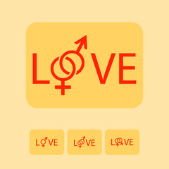 Fototapeta na wymiar gender love set - Gender symbol vector icon set 