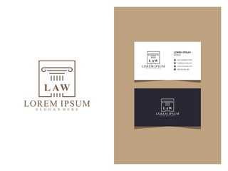 elegant minimalist luxury justice logo with a business card