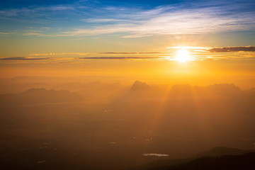Mountain landscape,Mountain National Park's landscape and sky in Thailand