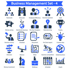 Fototapeta premium Business management Icon set 4 - Blue series