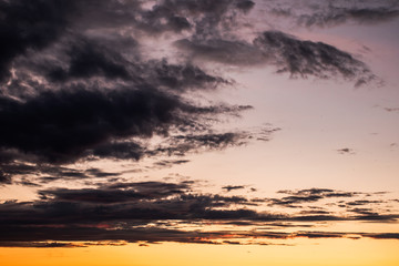 clouds at sunset late at night