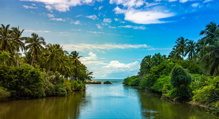 Fototapeta premium Rajakkamangalam Thurai is a village in Kanyakumari district, Tamil Nadu state, southern India. It is located on the Arabian Sea coast and is 10 km from the district capital, Nagercoil.