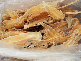 The dried small fish are the Asian food