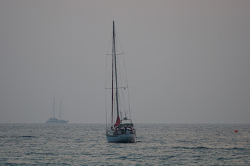 Yacht at sea