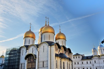 Architecture of Moscow Kremlin. Popular landmark.