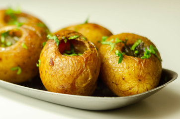 Mini jacket potatoes with a fragrant garlic butter infused with Italian truffle oil