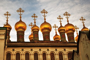 Architecture of Moscow Kremlin. Popular landmark.